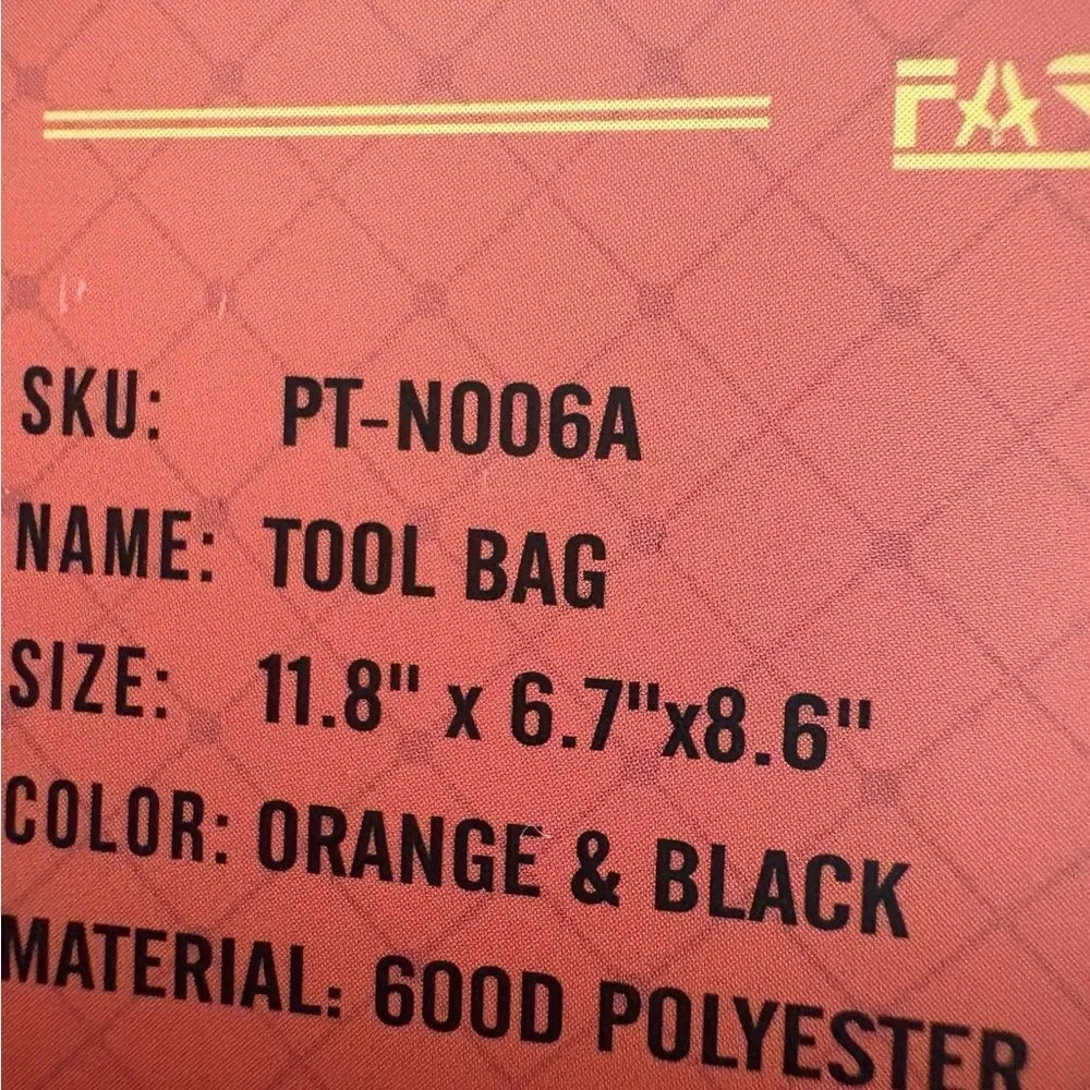 Orange and Black 12” Tool‎ or Duffel Bag